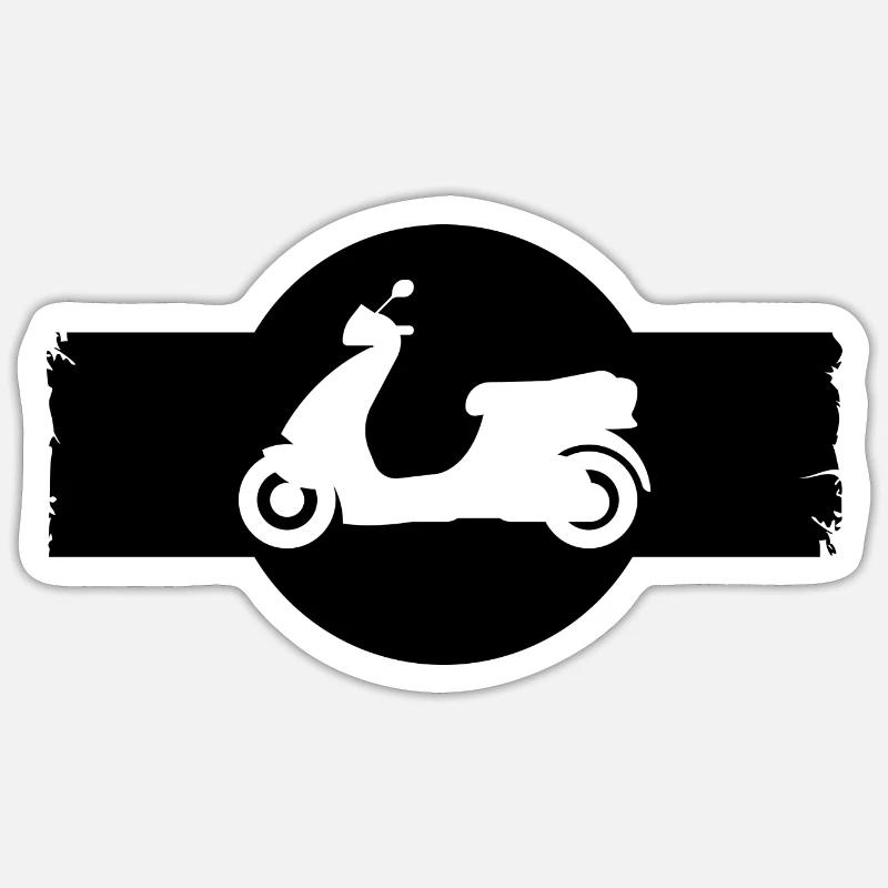 Moped - Scooter - Moped - Sticker size S (10 x 10 cm) - white matte