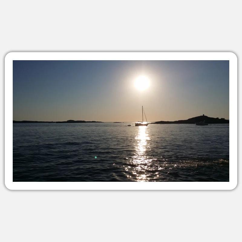 Segelboot - Sticker Größe S (10 x 10 cm) - Mattweiß