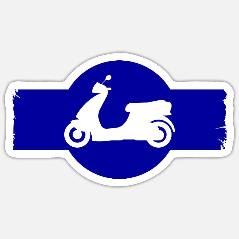 Mobylette - Scooter - Sticker taille S (10 x 10 cm) - blanc mat
