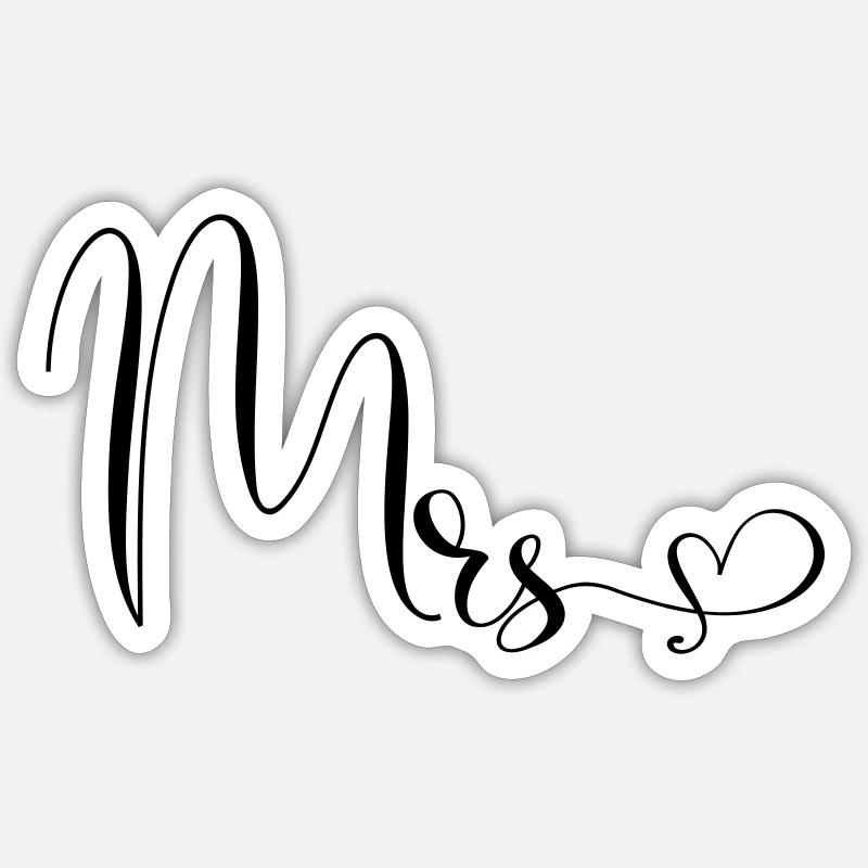 Mrs. Herzchen personalizable - Sticker size S (10 x 10 cm) - white matte