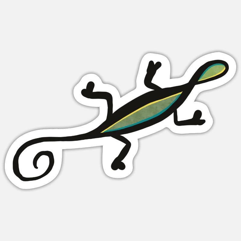Unendliche Eidechse - Sticker Größe S (10 x 10 cm) - Mattweiß