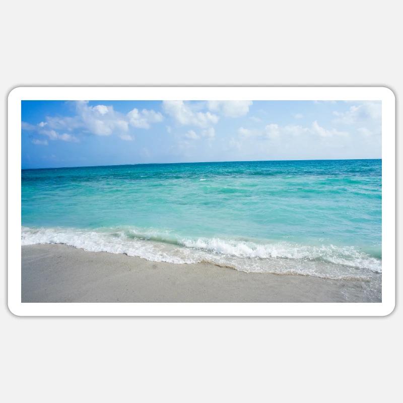 mer - Sticker taille S (10 x 10 cm) - blanc mat