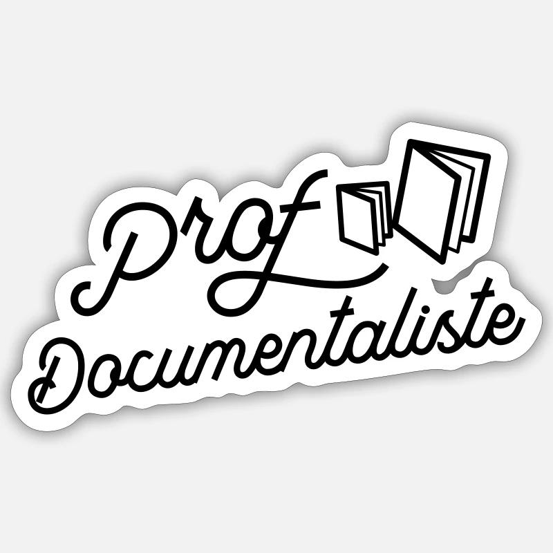 Prof documentaliste - Sticker taille S (10 x 10 cm) - blanc mat