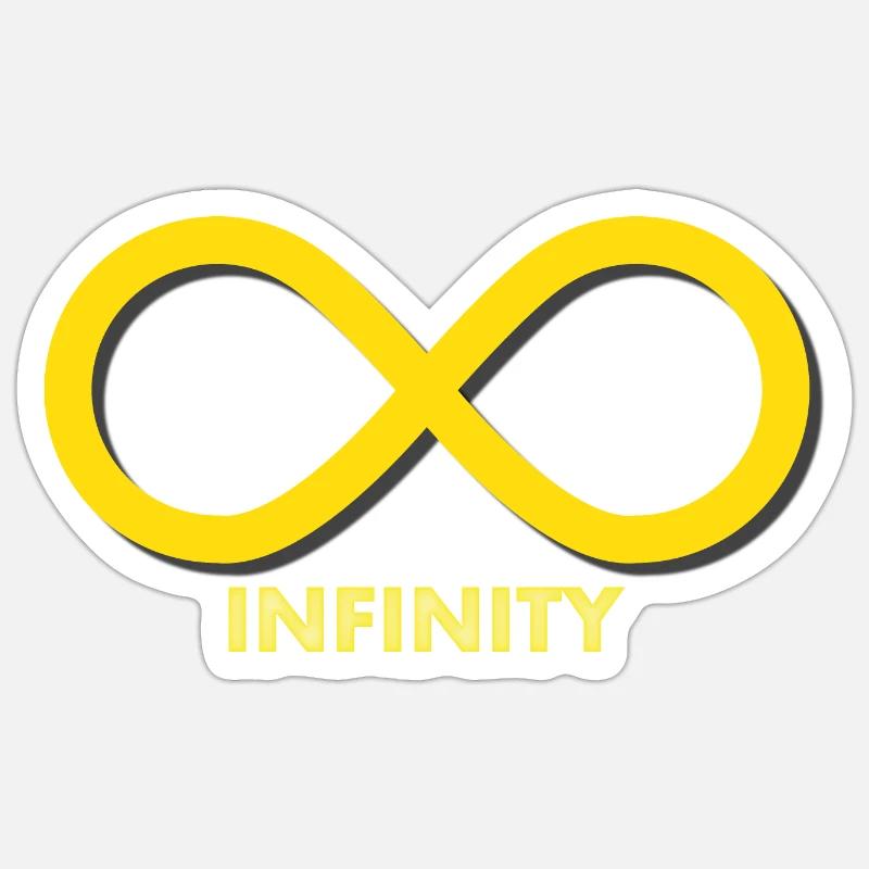 INFINITY YELLOW - Sticker taille S (10 x 10 cm) - blanc mat