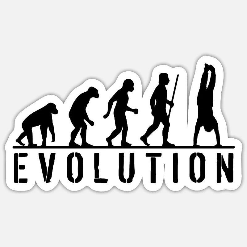STREET WORKOUT LOGO - EVOLUTION - Sticker Größe S (10 x 10 cm) - Mattweiß