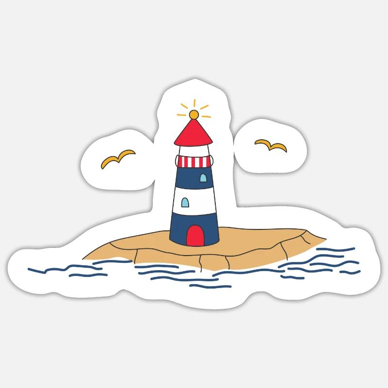 Lighthouse - Sticker size S (10 x 10 cm) - white matte