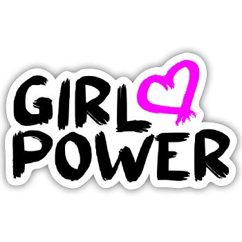 Feminism Feminist Vector Girl Power Design - Sticker size S (10 x 10 cm) - white matte - Front