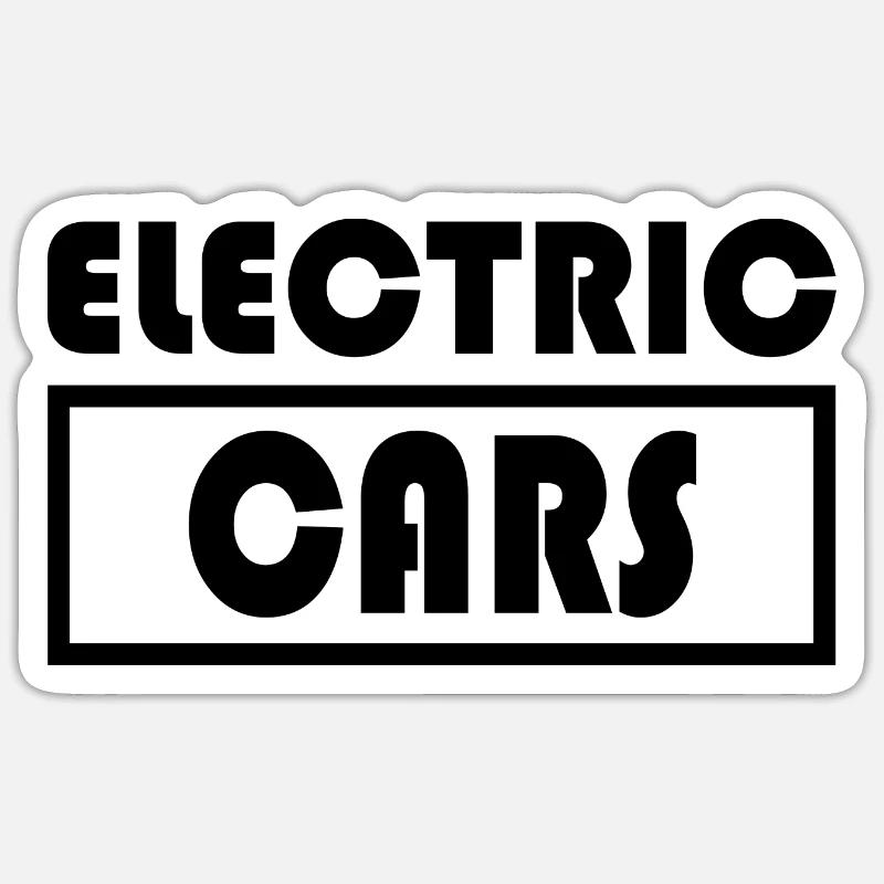 Electric Car E-mobility Hybrid - Sticker taille S (10 x 10 cm) - blanc mat