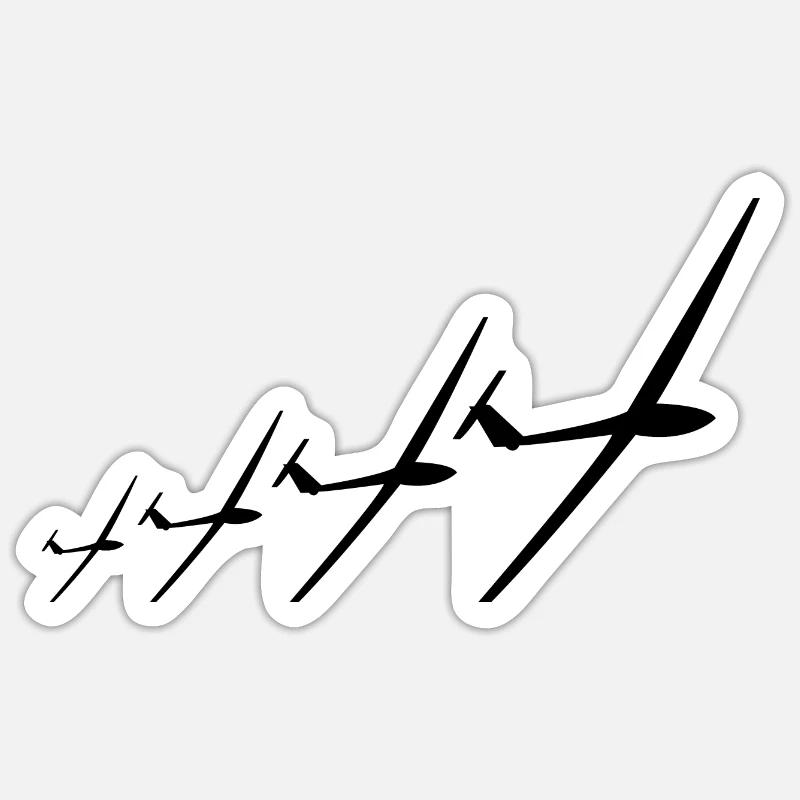 Glider Glider Gliding Glider - Sticker size S (10 x 10 cm) - white matte