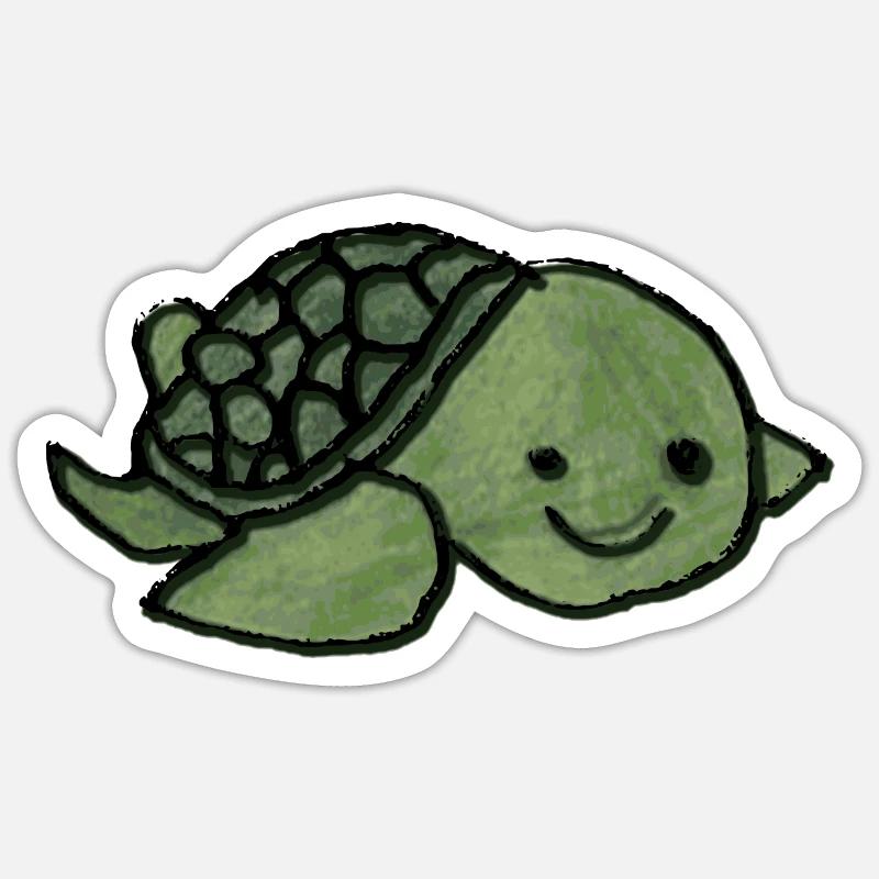 Turtle Children's Drawing - Sticker size S (10 x 10 cm) - white matte