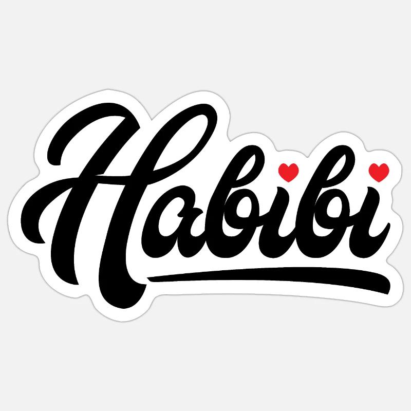 Habibi forever - Sticker taille S (10 x 10 cm) - blanc mat