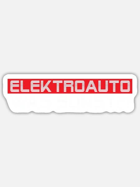 Elektroauto was sonst?! weiß - Sticker Größe S (10 x 10 cm) - Mattweiß