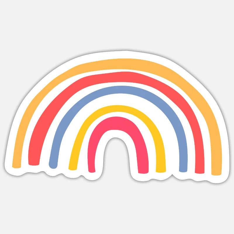 arc-en-ciel boho geschenkidee - Sticker taille S (10 x 10 cm) - blanc mat