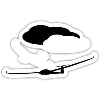 Planeur Planeur Planeur Planeur Pilote - Sticker taille S (10 x 10 cm) - blanc mat - Devant