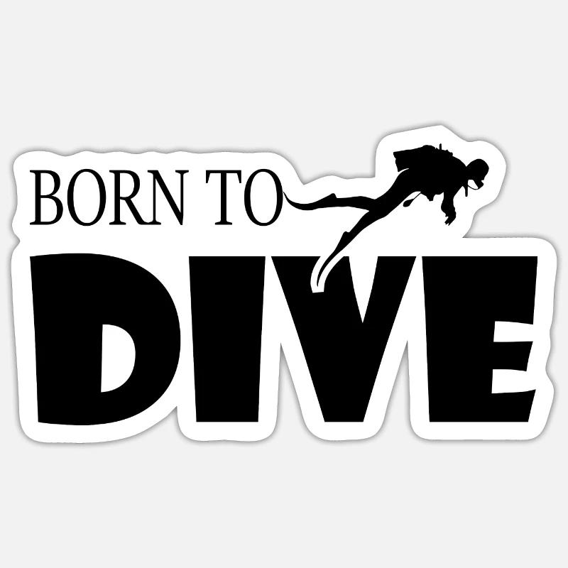 Diving Dive plonger - Sticker taille S (10 x 10 cm) - blanc mat