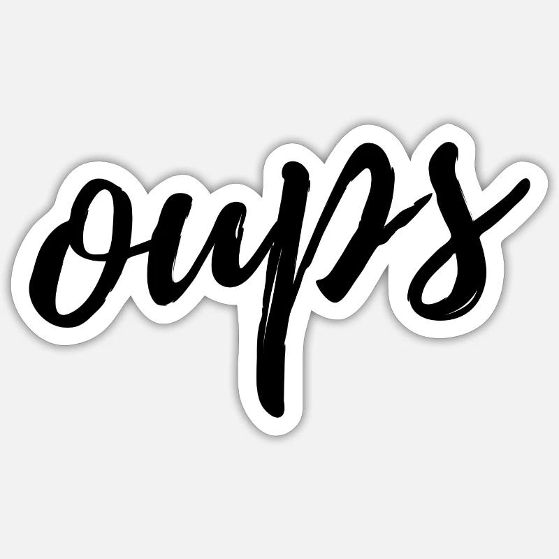 Oups - Sticker taille S (10 x 10 cm) - blanc mat