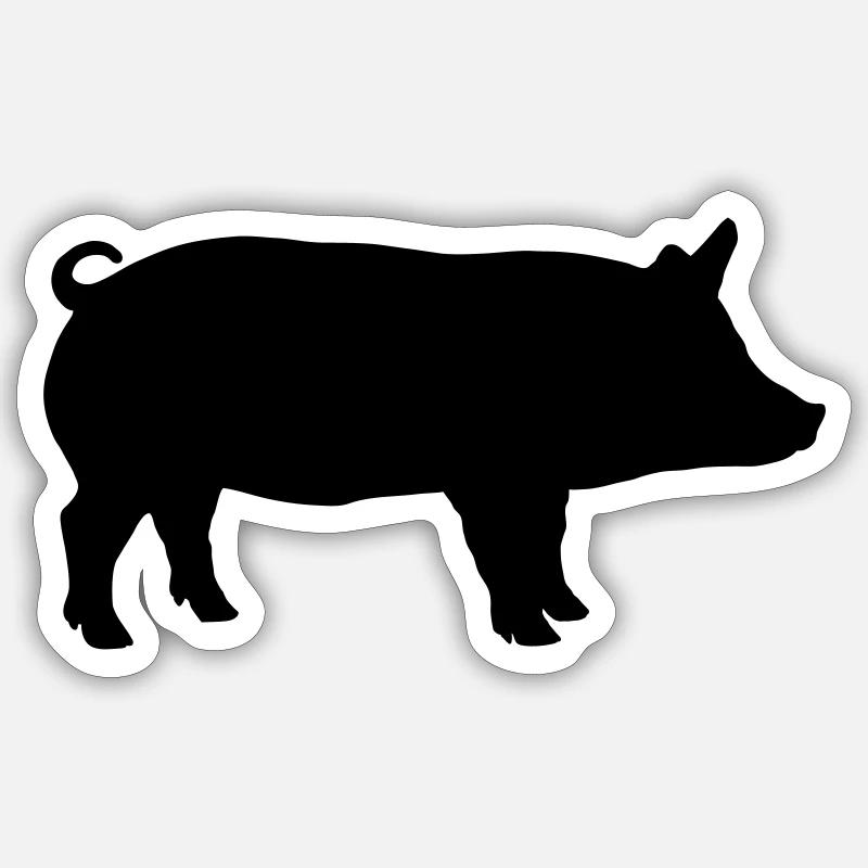 cochon 1 couleur Sticker taille S (10 x 10 cm)