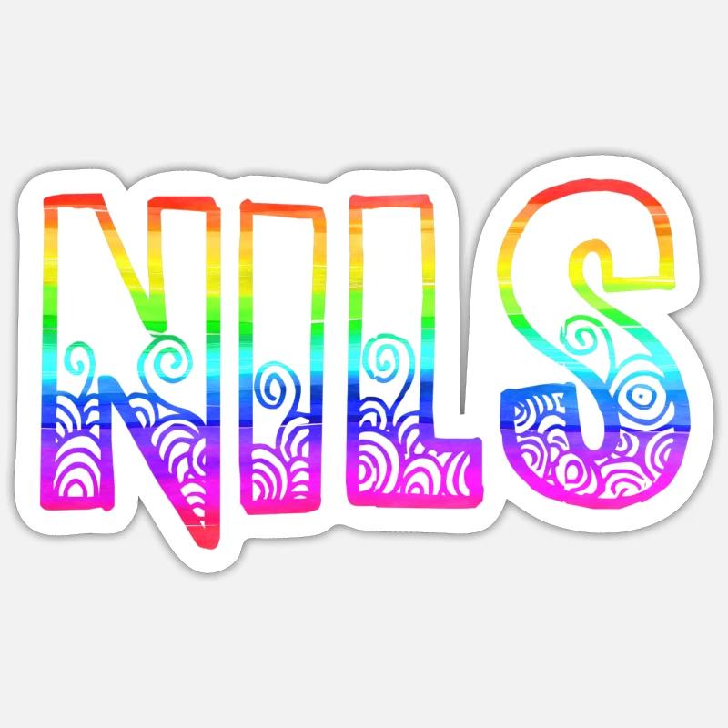 nils rs regenbogen - Sticker Größe S (10 x 10 cm) - Mattweiß