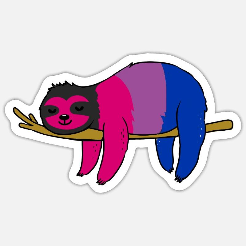 Bisexual Pride Sloth Sticker size S (10 x 10 cm)