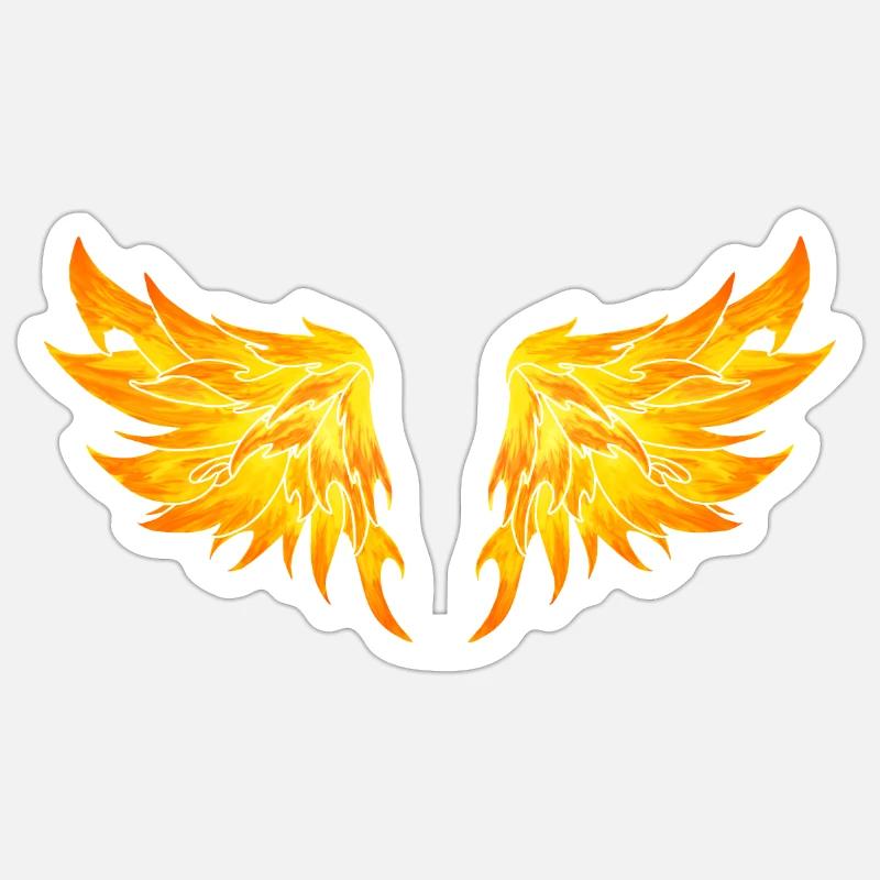 fire wings Sticker taille S (10 x 10 cm)