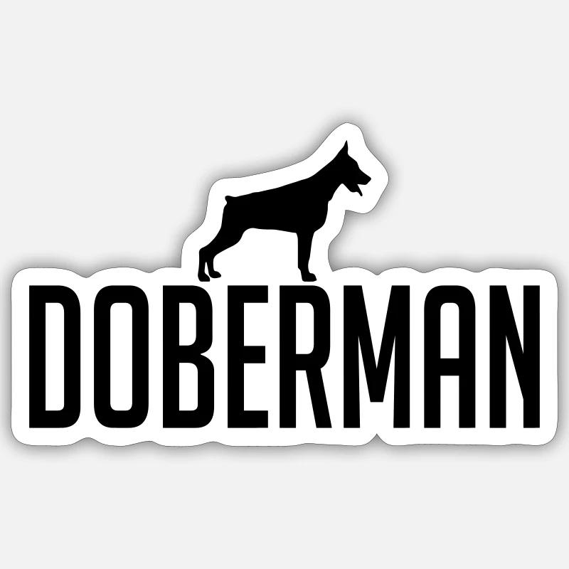 DOBERMAN Hunderasse Dobermann Hund Hunde Wilsigns - Sticker Größe S (10 x 10 cm) - Mattweiß
