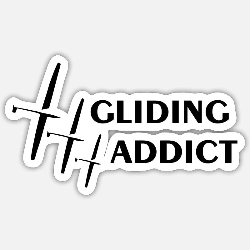 Glider Gliding Gliding Gliding Glider - Sticker size S (10 x 10 cm) - white matte
