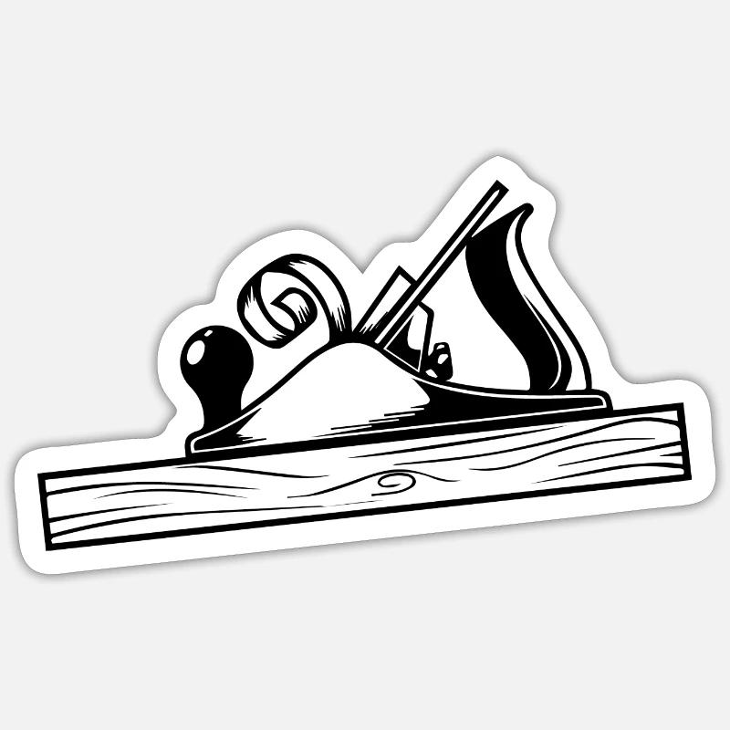 Conception de la raboteuse Schreiner - Sticker taille S (10 x 10 cm) - blanc mat