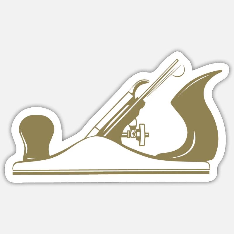 Schreiner Tool Planer Design - Sticker size S (10 x 10 cm) - white matte