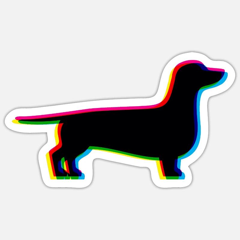 CMYK Dackel Sticker Größe S (10 x 10 cm)