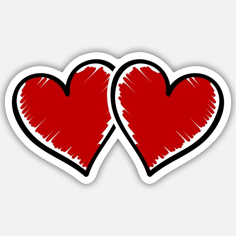 hearts symbol - Sticker size S (10 x 10 cm) - white matte