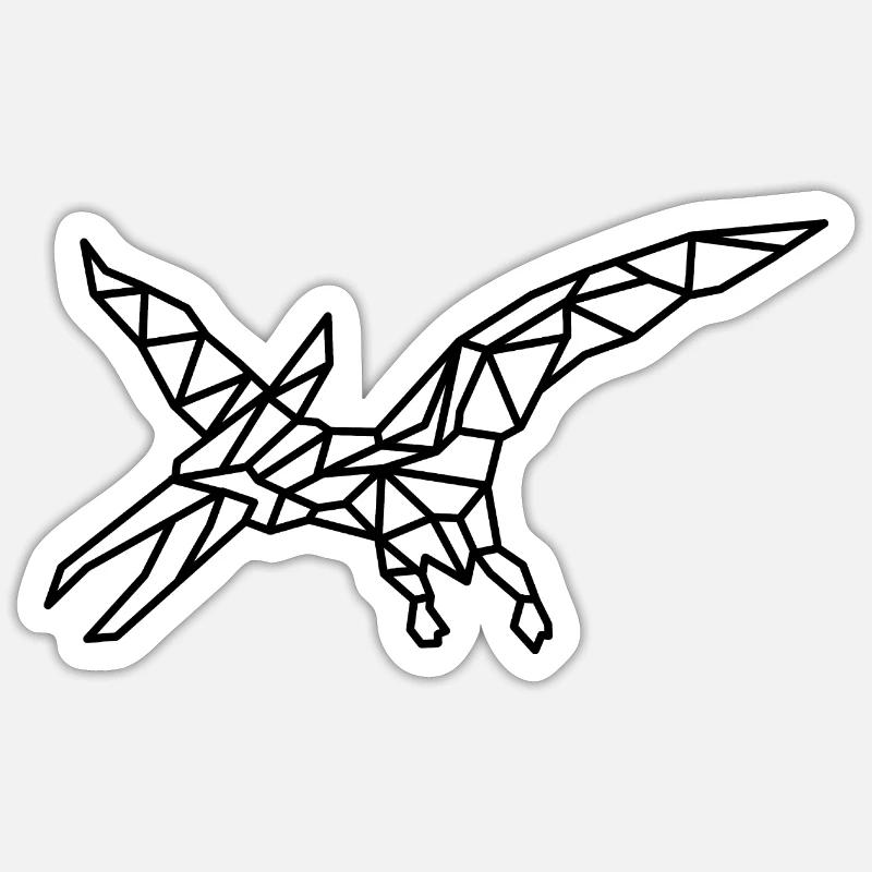 Pterosaur Dino Geometry - Sticker size S (10 x 10 cm) - white matte