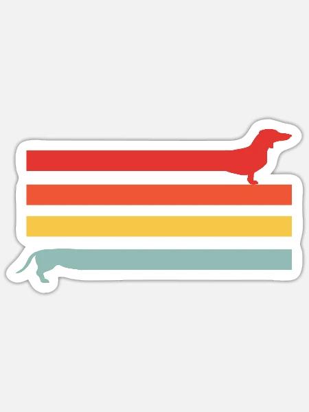 Dackel Teckel Dachshund Geschenke - Sticker Größe S (10 x 10 cm) - Mattweiß