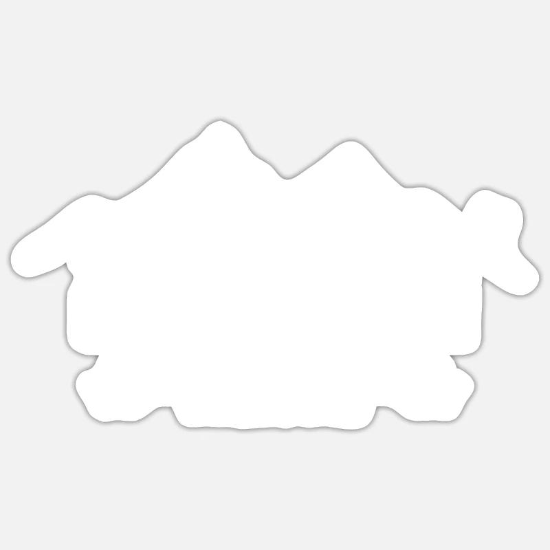 Nur noch eine Kurve - Das geniale Wander T-Shirt - Sticker Größe S (10 x 10 cm) - Mattweiß