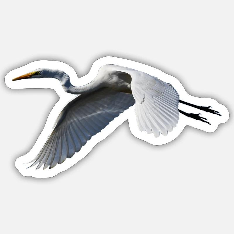 Crane - Sticker size S (10 x 10 cm) - white matte