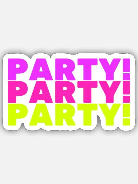 Party - Sticker Größe S (10 x 10 cm) - Mattweiß
