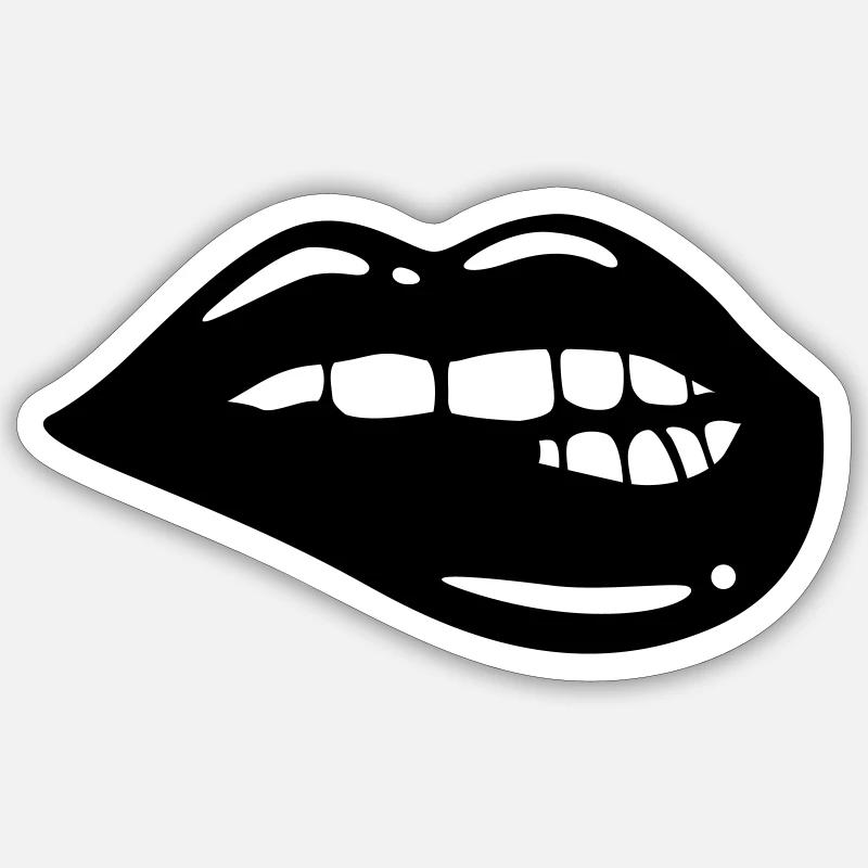 Symbole de lèvre - Sticker taille S (10 x 10 cm) - blanc mat