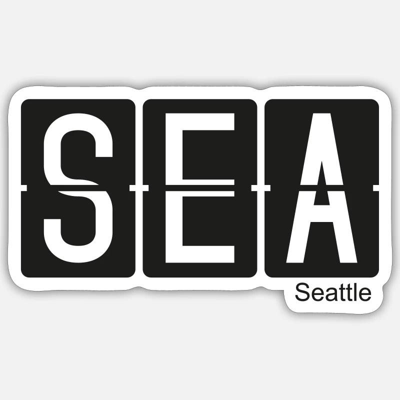 Seattle - Sticker taille S (10 x 10 cm) - blanc mat