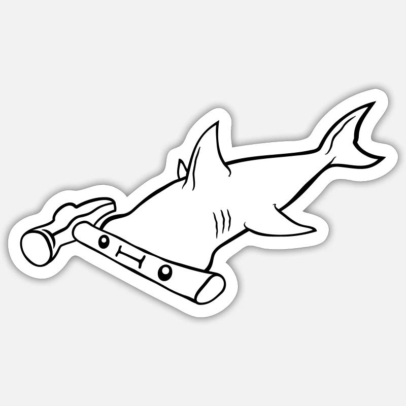 Hammer as head - Sticker size S (10 x 10 cm) - white matte