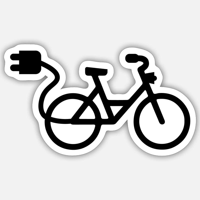vélo électrique - Sticker taille S (10 x 10 cm) - blanc mat
