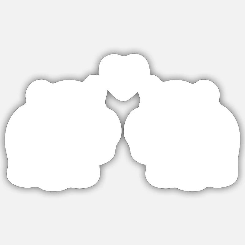 Nilpferd Comic Tier Paar Liebe Sticker Größe S (10 x 10 cm)