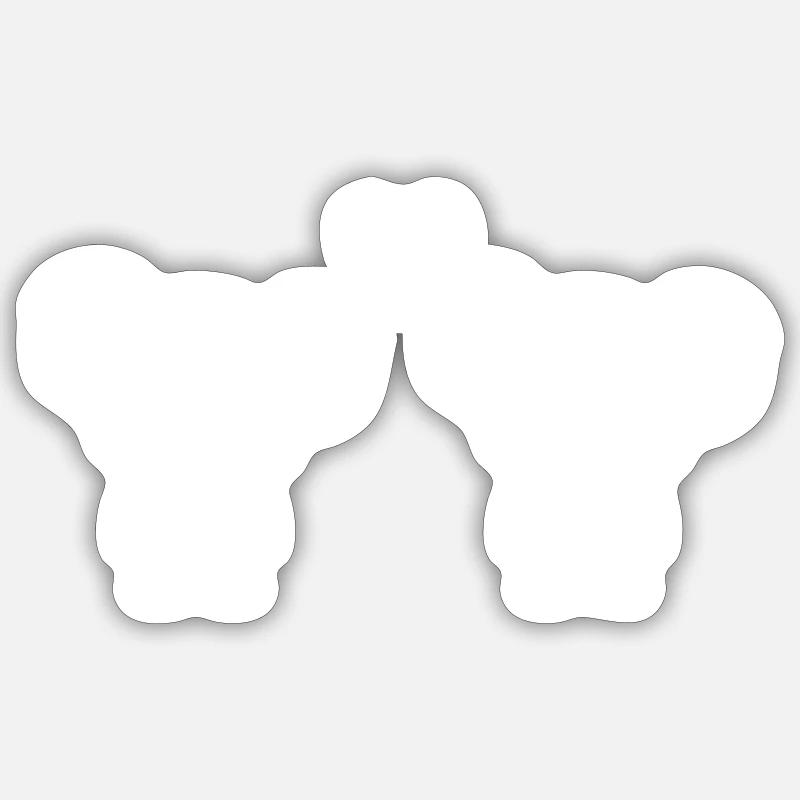 Koala Comic Couple Amour - Sticker taille S (10 x 10 cm) - blanc mat