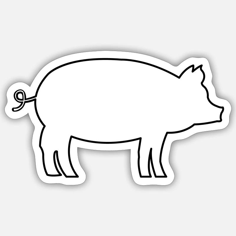 Schwein Pig - Sticker Größe S (10 x 10 cm) - Mattweiß