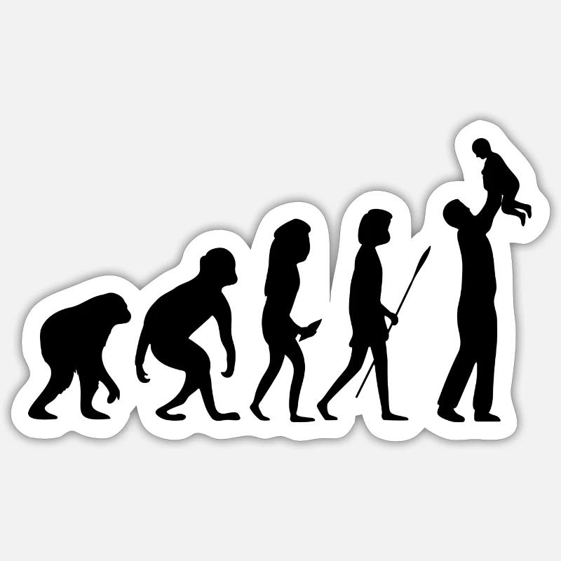 Evolution zum Vater Sticker Größe S (10 x 10 cm)