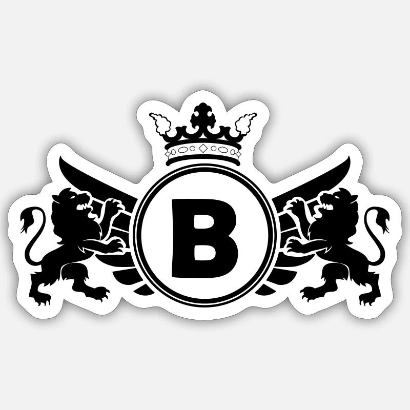 buchstabe B Wappen Sticker Größe S (10 x 10 cm)