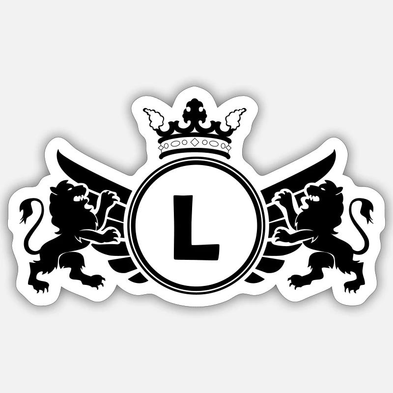 Lettre L Armoiries - Sticker taille S (10 x 10 cm) - blanc mat