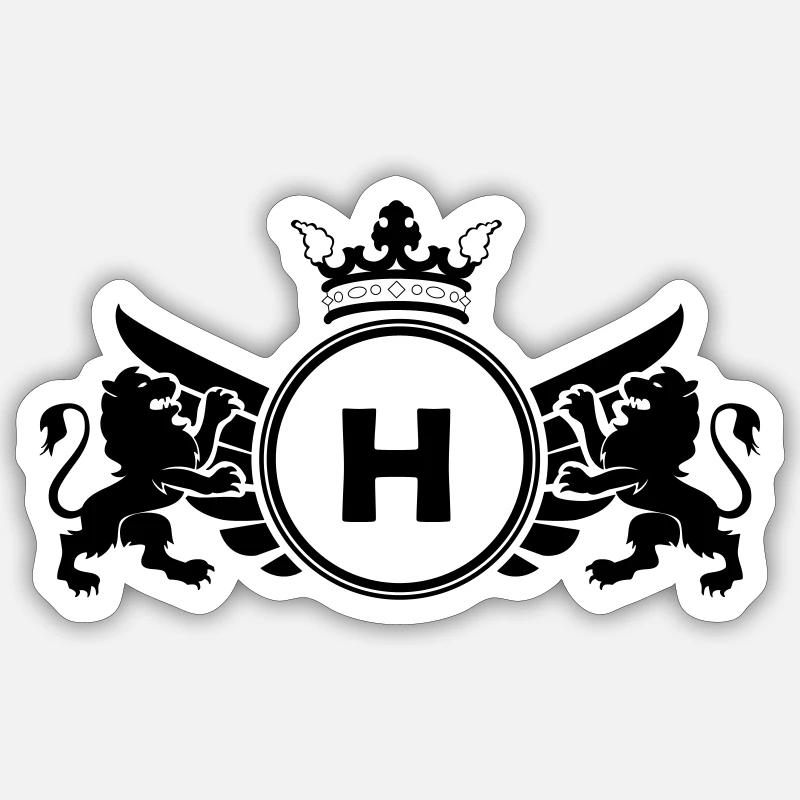 Buchstabe H Wappen - Sticker Größe S (10 x 10 cm) - Mattweiß