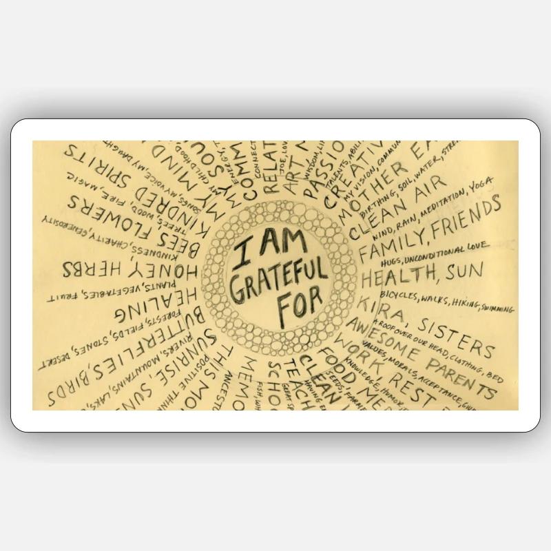 gratitude - Sticker size S (10 x 10 cm) - white matte