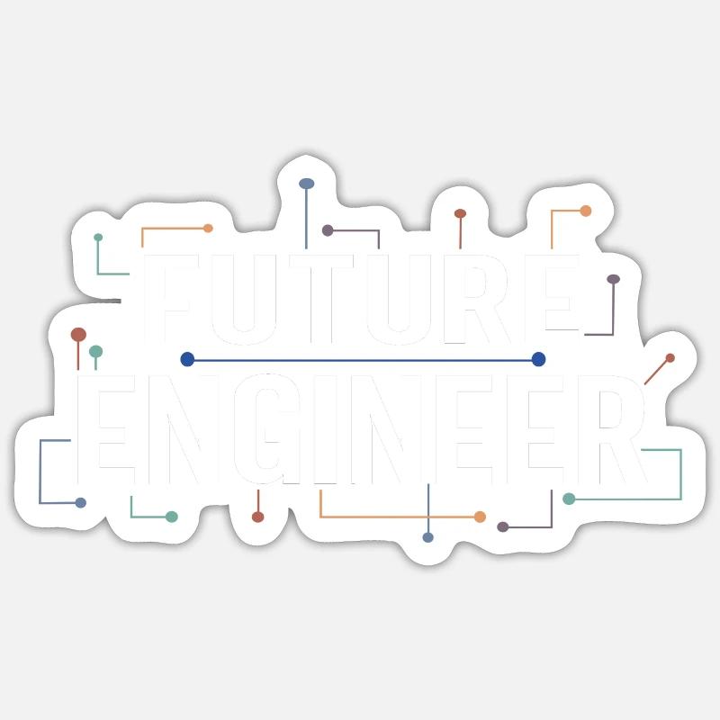 Electrical Engineering Shirt Circuit Kids Future - Sticker Größe S (10 x 10 cm) - Mattweiß