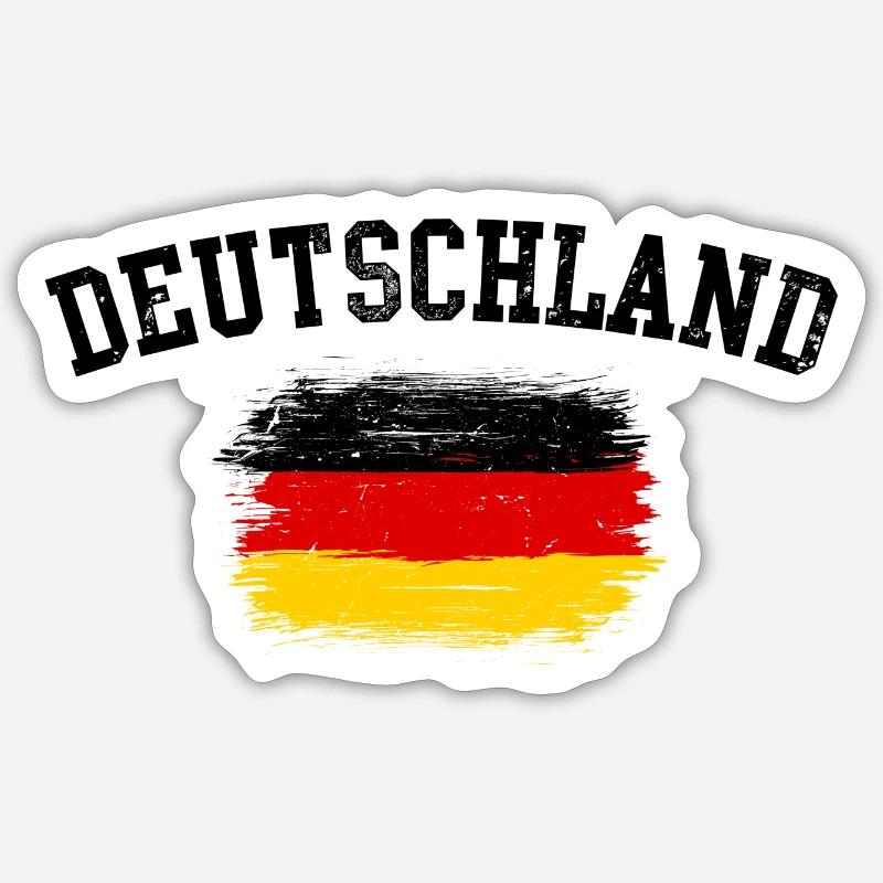 Deutscland flag - Sticker size S (10 x 10 cm) - white matte