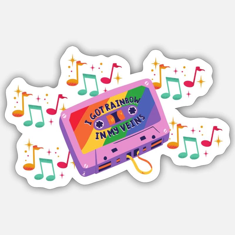 Rainbow in my head - Sticker taille S (10 x 10 cm) - blanc mat